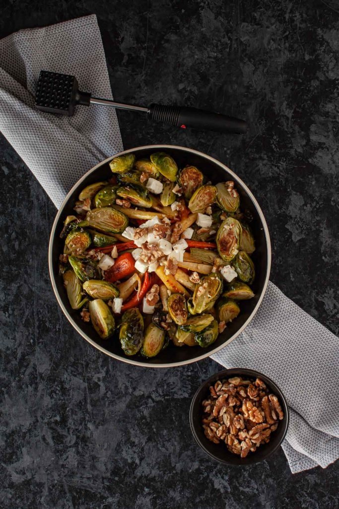 Roast Vegetables Salad with nuts and feta